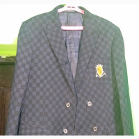 Navy Blue Die Caprie Checkered Blazer - Size 54