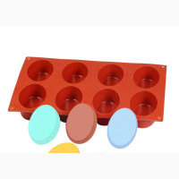Silicone Mold for Soap Making - 8 Cavity Oval Shape