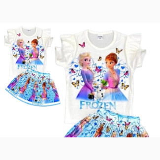 Girls#039; Frozen Skirt Blouse Set