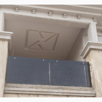 Dark Grey Glass Balcony Frameless Railing Nobe