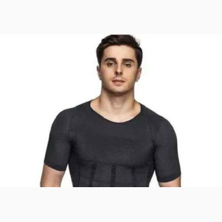 Men#039;s Body Shaper Shirt Slimming Vest - Black