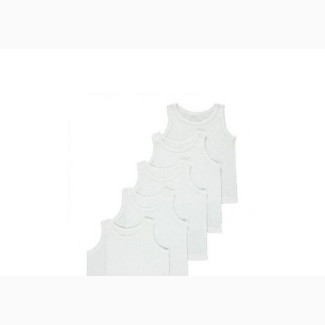 Ozlem 6 in 1 Pack Boys Singlets - White