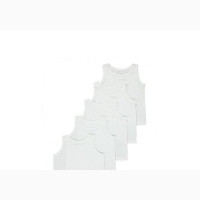 Ozlem 6 in 1 Pack Boys Singlets - White