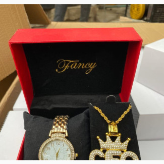 Stylish Necklace and Watch Set with Box