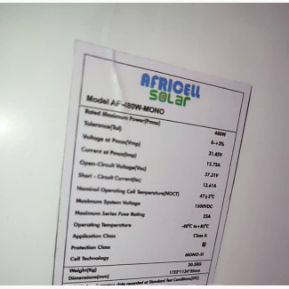 Africell 480W Solar Panel - Brand New