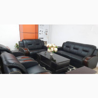 Durable Black Pure Leather Imported Sofa