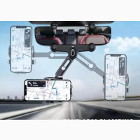 Car Rearview Mirror 360 Rotation Phone Holder