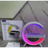 RGB Music Desk L With Wireless Charging and Digital Clock
