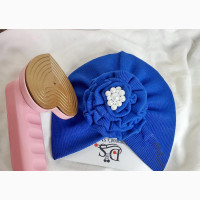 Ruffle Baby Turban in Blue