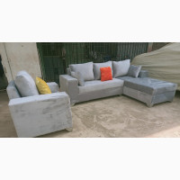Modern L-Shaped Living Room Fabric Made With Single Stand Alone