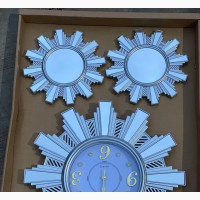 Large Wall Clock With Two Mirrors Also Available in Gold