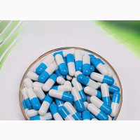 Size 0 Gelatin Capsule (Blue and White)