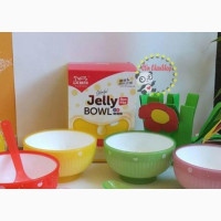 4 in Kids Strong Jelly Bowl With Spoon Set