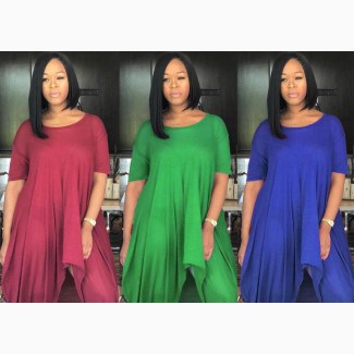 Personality Pure Color Dress