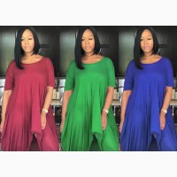 Personality Pure Color Dress