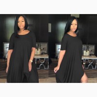 Personality Pure Color Dress