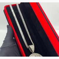 Ice Out Cuban Necklace With Pendant and Bracelet