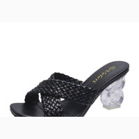 Latex Quality Crystal Heel Slippers