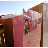 Pink Wooden Baby Wardrobe