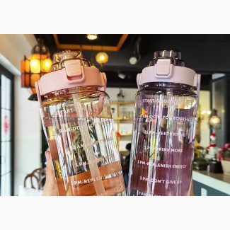 Transparent Motivational Water Bottle