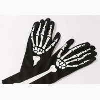 Halloween Skeleton Gloves With Skeleton Arm Sleeve