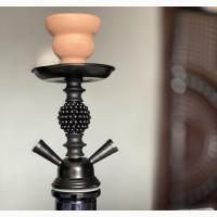 Black Double Hose Shisha Pot