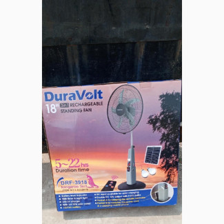 Duravolt 18 Rechargeable Fan with Solar Panel