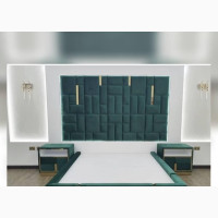 Bedframe With Two Bed Side With Gold Trim Can Be in Size
