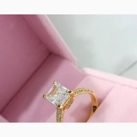 Gold Zirconia Engagement Ring