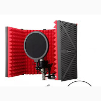 Professional 5 Door Microphone Isolation Shield, Vocal Booth