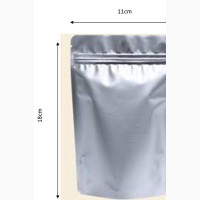 100pcs, Silver Aluminum Foil Stand Up Pouches / Bags