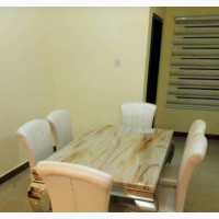 Complete Set of Marble Dining Table and Chairs