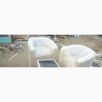 2 Single Fabric Bucket Chair and Portable Center Table