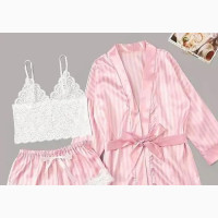 Stylish 3in1 Ladies Night Wear - Satin Material