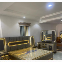 Executive Imported Bed and Complete Set With Console Mirror
