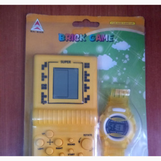 2in1 Brick Game and FREE Watch - Brand New - Unisex - Yellow