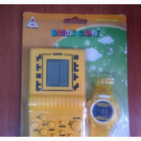 2in1 Brick Game and FREE Watch - Brand New - Unisex - Yellow