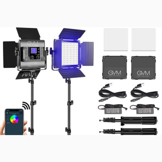 GVM 800d-Rgb LED Studio 2-Video Light Kit