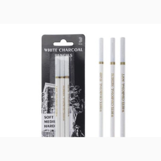 3pcs Professional White Charcoal Pencil
