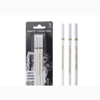 3pcs Professional White Charcoal Pencil