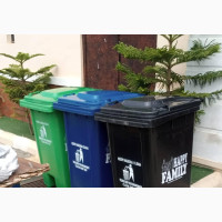 240ltrs Quality Standard Waste Bins With Rubber Tyre Cover