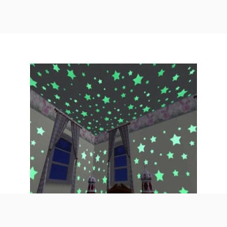 100pcs 3D Stars Glow in the Dark Wall Stickers Luminous