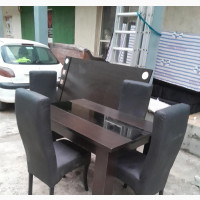 4 Seaters Black Dining With Glass