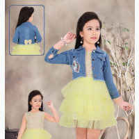 Girl Gown and Denim Jacket