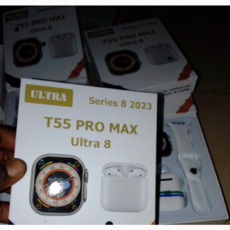 T55 PRO Max Ultra I8 Smart Watch With Wireless Earpod
