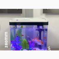 Aquarium + Decor and Fish - 9 Liters - 240x165x280mm - White