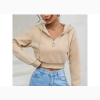 Trendy Ladies Crop Hoodie