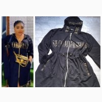 Quality Stoned Fashion Gown With Hoodie