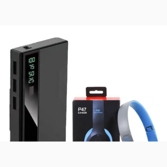 40, 000mah Power Bank With P47 Wireless Bluetooth Headset