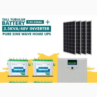 3.5kva Inverter + Solar + 4 Tubular Battery